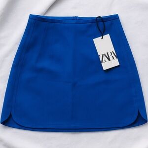 Zara Women's Vibrant Blue Mini Skirt